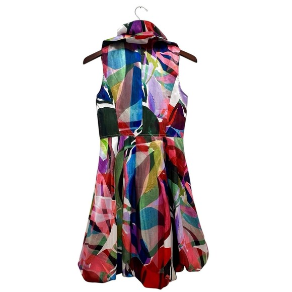 Samuel Dong Bubble Dress Double Wired Collar Artsy Art To Wear Multi Women’s XS - Picture 3 of 10